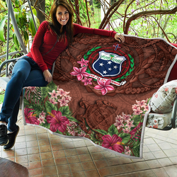 Samoa Polynesian Turtle Hibiscus Quilt and Home Decor