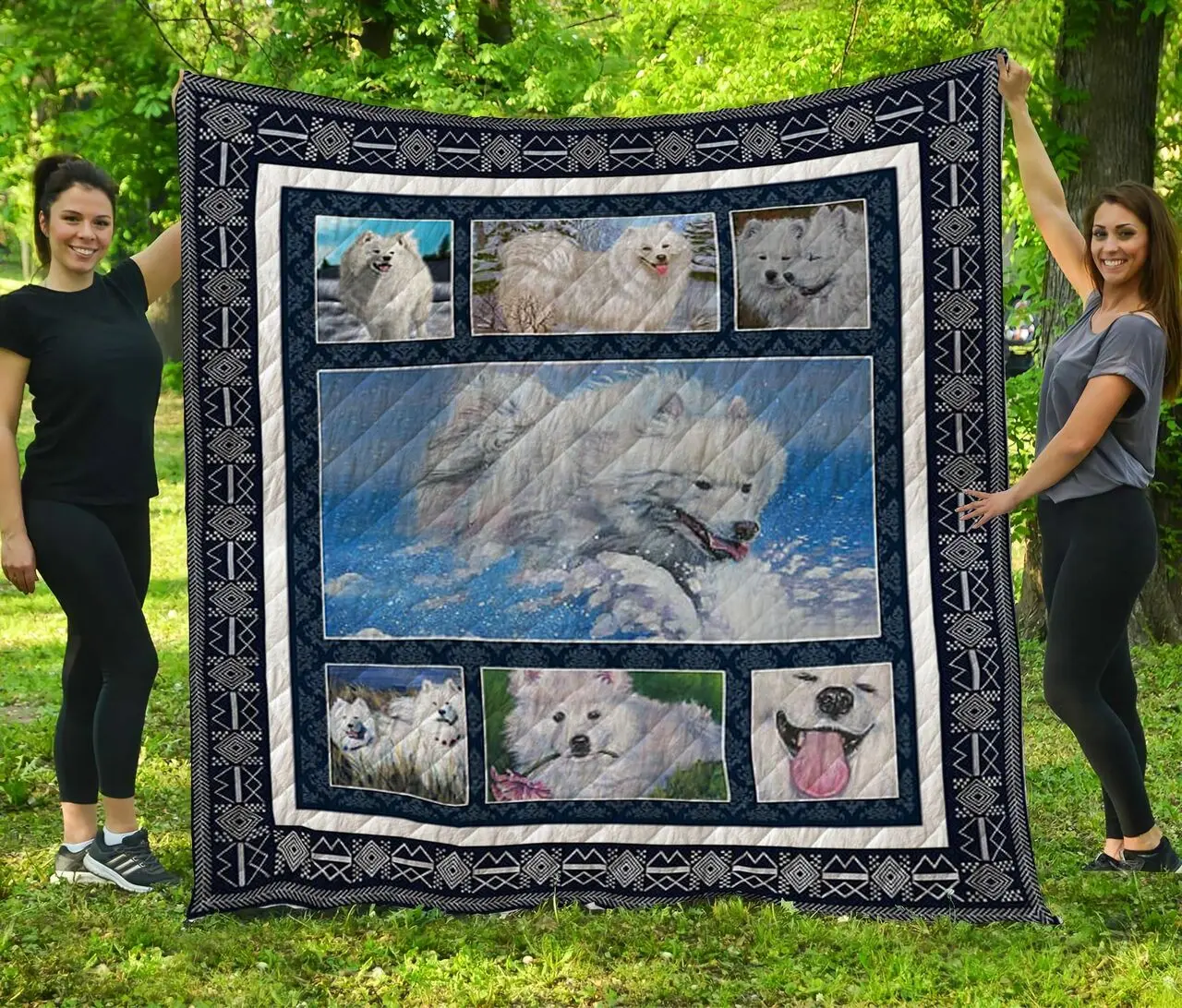 Samoyed Cute White Dog Quilt Blanket Dhc04011469Dd and Home Decor