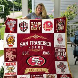 San Francisco 49Ers Faithful Quilt Blanket Great Customized Blanket Gifts For Birthday Christmas Thanksgiving and Home Decor