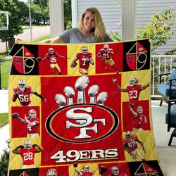San Francisco 49Ers Football Players Quilt Blanket Great Customized Blanket Gifts For Birthday Christmas Thanksgiving and Home Decor