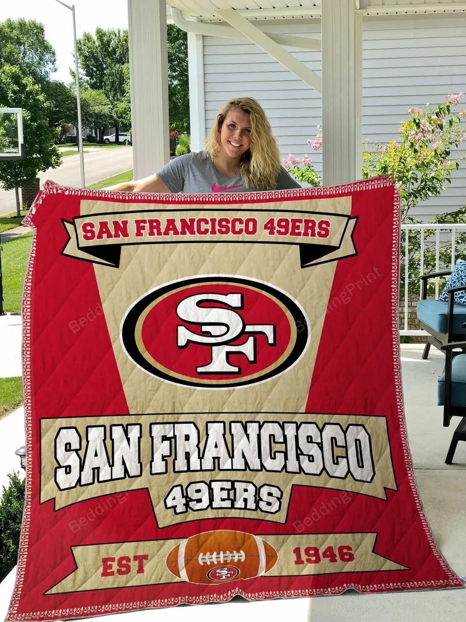 San Francisco 49Ers Quilt Blanket Great Customized Blanket Gifts For Birthday Christmas Thanksgiving and Home Decor
