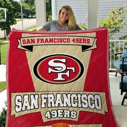 San Francisco 49Ers Quilt Blanket Great Customized Blanket Gifts For Birthday Christmas Thanksgiving and Home Decor