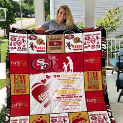 San Francisco 49Ers - To My Grandson - Love Grandmom Quilt and Home Decor