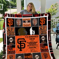 San Francisco Giants  To My Granddaughter  Love Grandmom Quilt and Home Decor