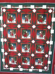 Santa Father Quilt Tdhud and Home Decor