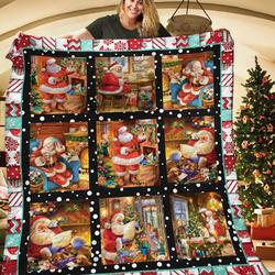 Santa Working TNT201101NH Quilt Blanket and Home Decor