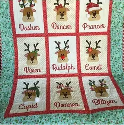 Santas Reindeer Quilt Tdhee and Home Decor