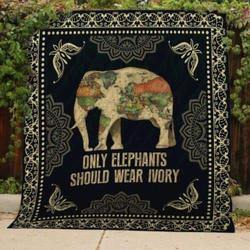Save Elephants Quilt Blanket  Quilt and Home Decor