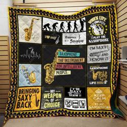 Saxophone Clh1312237Q Quilt Blanket and Home Decor