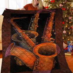Saxophone JFJ12256 3D Customized Quilt 2707 and Home Decor
