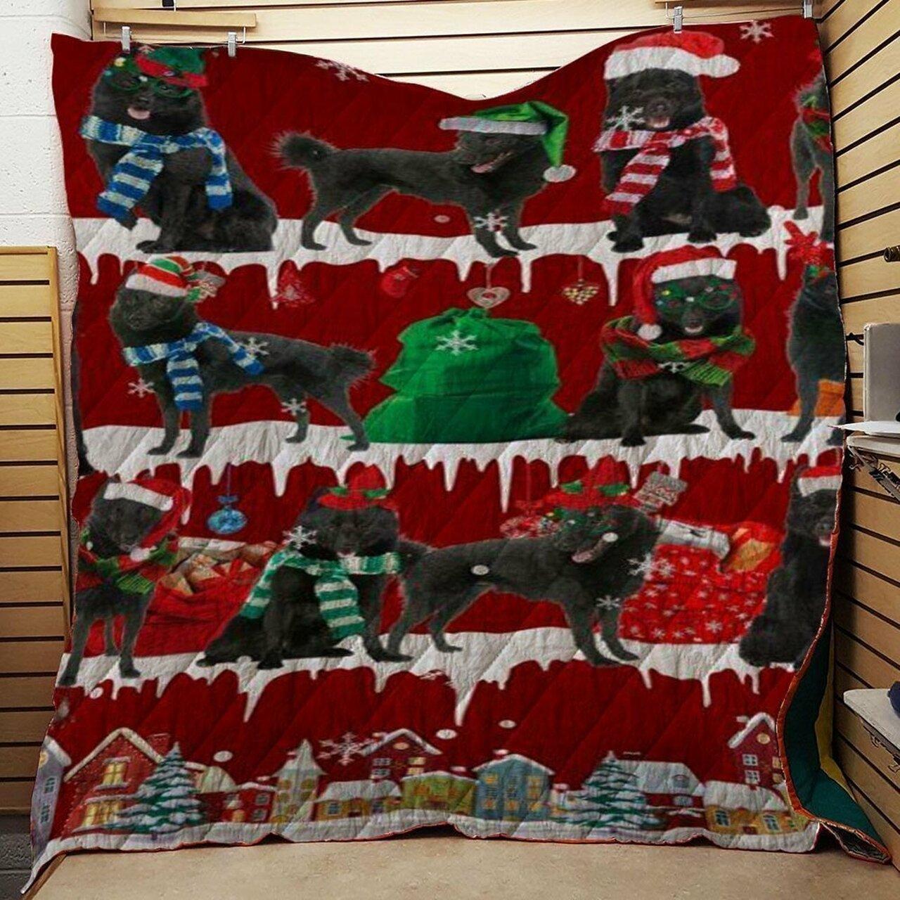 Schipperke Snow Christmas Quilt Tdhvn and Home Decor