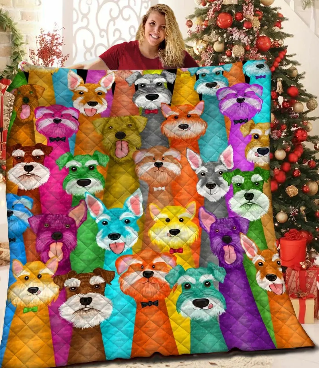 Schnauzer JFJ12274 3D Customized Quilt 2707 and Home Decor