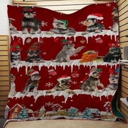 Schnauzer Snow Christmas Quilt Tdhhc and Home Decor