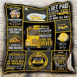 School Bus Driver Clt180748 Quilt Blanket and Home Decor