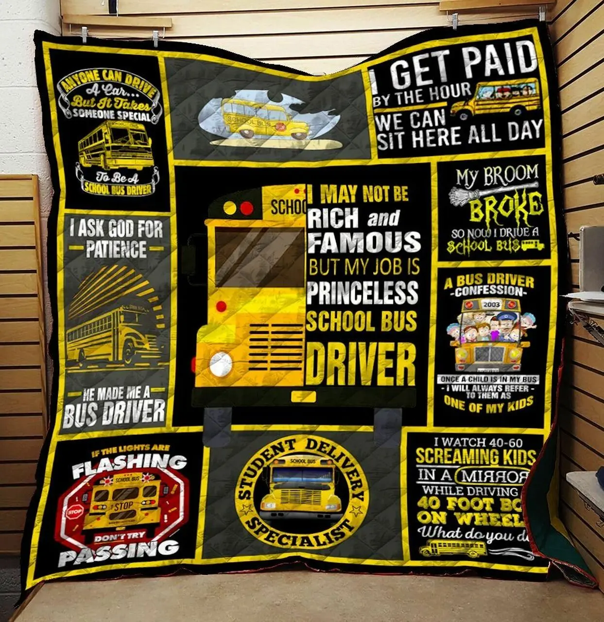 School Bus JFJ12280 3D Customized Quilt 2707 and Home Decor