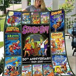 Scooby Doo 50Th Anniversary All Movie Poster Blanket Quilt and Home Decor