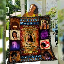 Scorpio Black Girl Cl19100743Mdq Quilt Blanket and Home Decor