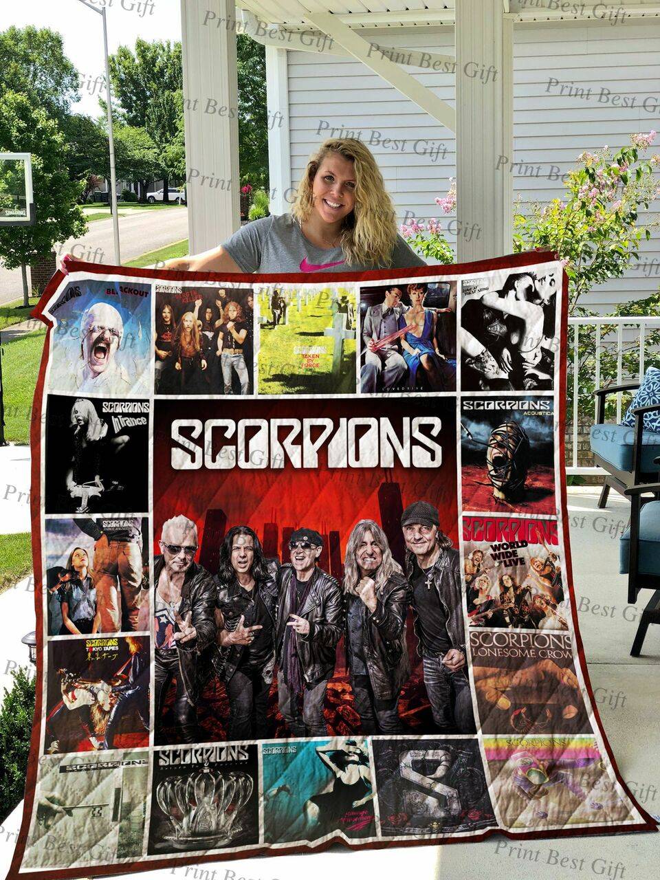 Scorpions Albums Cover Poster Quilt Blanket and Home Decor
