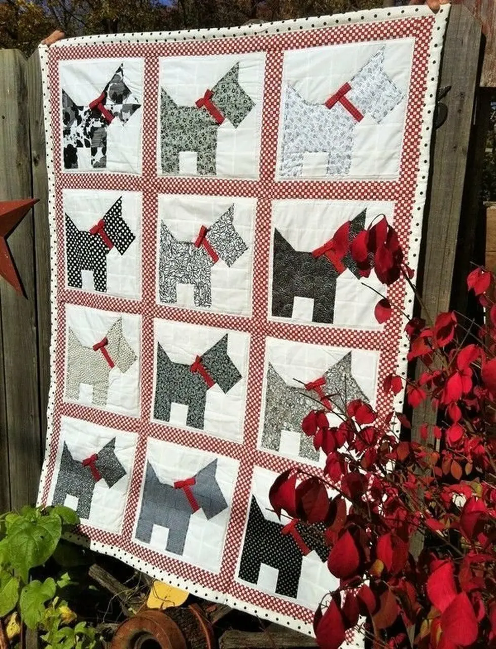 Scottie Dog Quilt Tdhfc and Home Decor