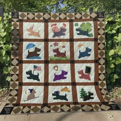 Scottish Terrier Ht290539 Quilt Blanket and Home Decor