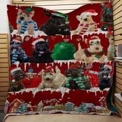 Scottish Terrier Snow Christmas Quilt Tdhzl and Home Decor