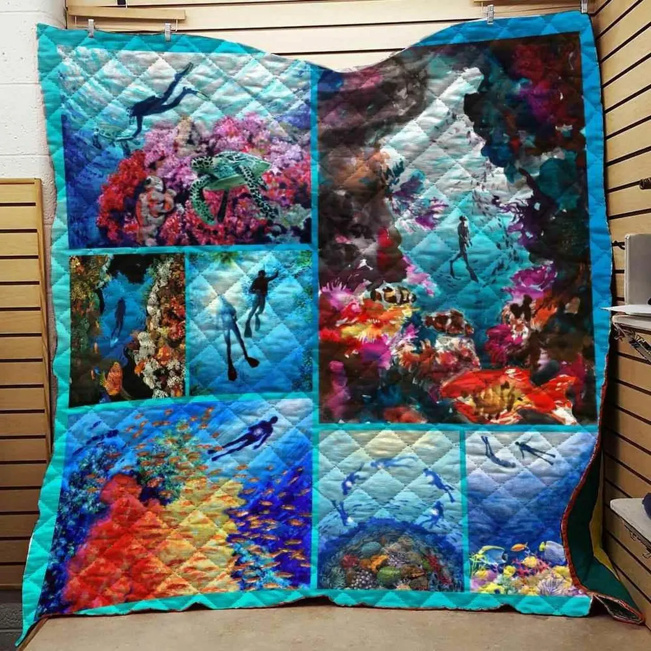 Scuba Diving Underwater Blanket Th0907 Quilt and Home Decor
