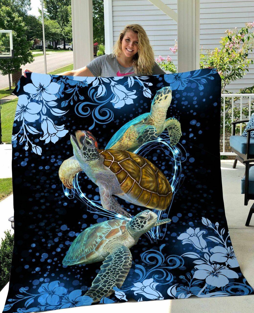 Sea Turtle 3D Customized Quilt TUH15663 PLEN2407 and Home Decor