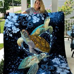 Sea Turtle 3D Customized Quilt TUH15663 PLEN2407 and Home Decor
