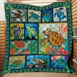 Sea Turtle Awe V2 3D Customized Quilt and Home Decor