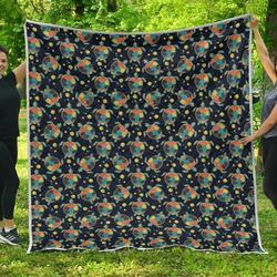 Sea Turtle Colorful With Bubble 3D Customized Quilt and Home Decor