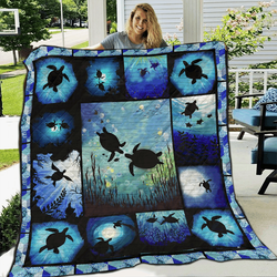 Sea Turtle H 3D Customized Quilt and Home Decor