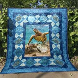Sea Turtle Quilt Blanket Hn57  Quilt and Home Decor