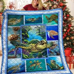 Sea Turtle Ror V1 3D Customized Quilt and Home Decor