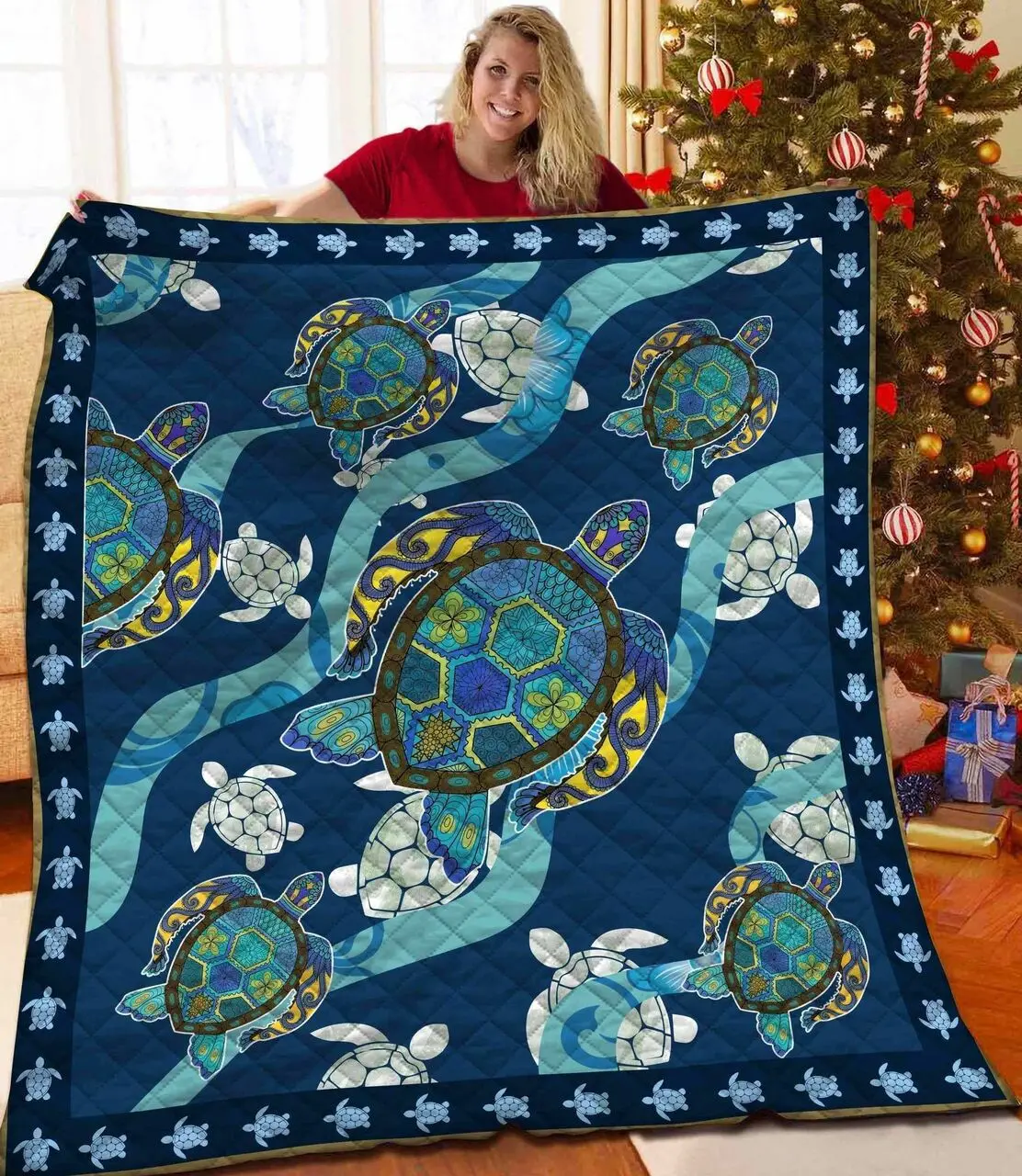 Sea Turtle V9 3D Customized Quilt and Home Decor