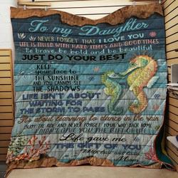 Seahorse To My Child Kisses Mom Quilt Tdhid and Home Decor