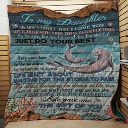 Seal Family To My Child Kisses Mom Quilt Tdhob and Home Decor