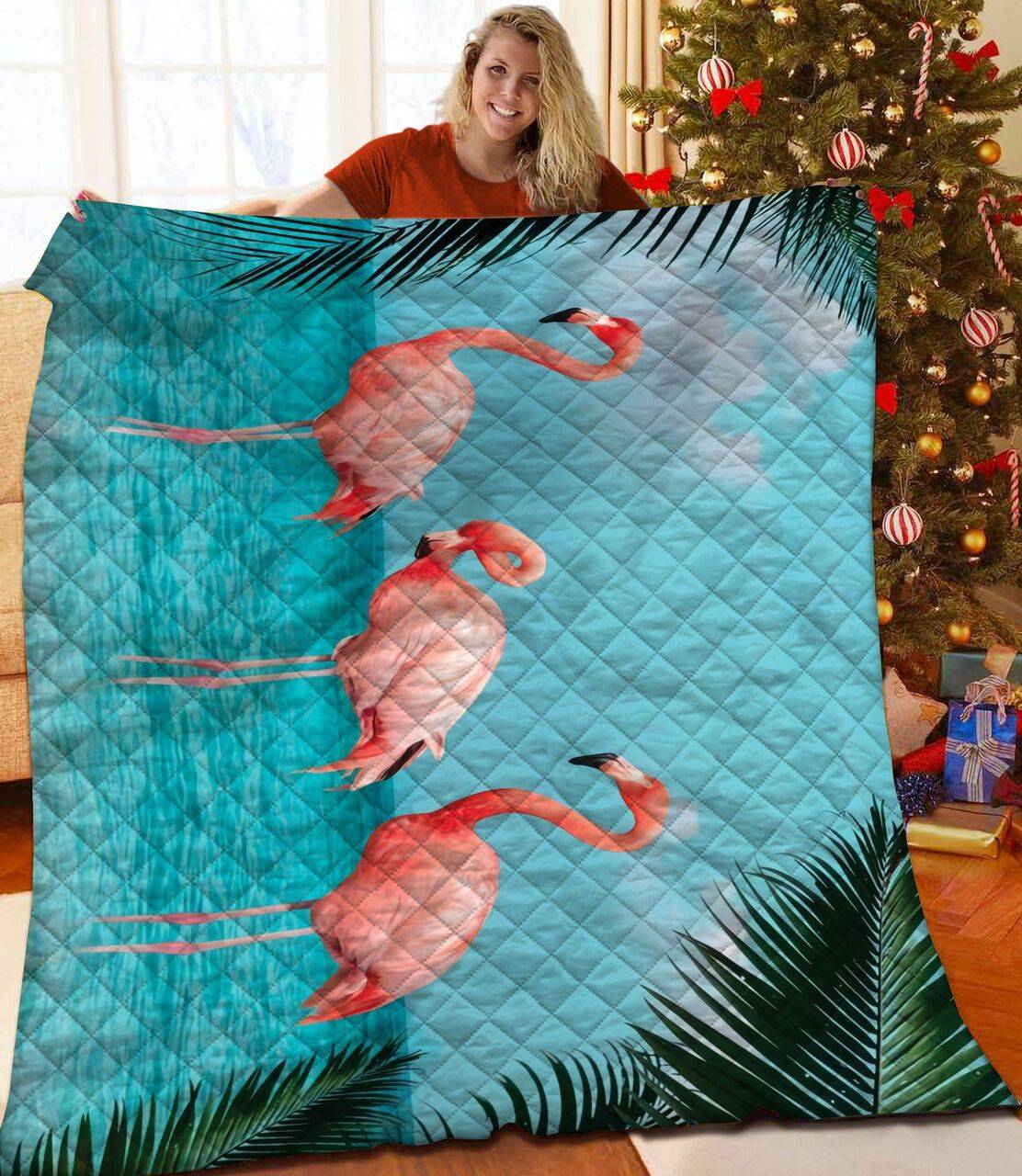 Seaside Flamingo JFJ12372 3D Customized Quilt 2707 and Home Decor