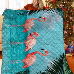 Seaside Flamingo JFJ12372 3D Customized Quilt 2707 and Home Decor