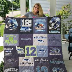 Seattle Seahawks Quilt Blanket 06 and Home Decor