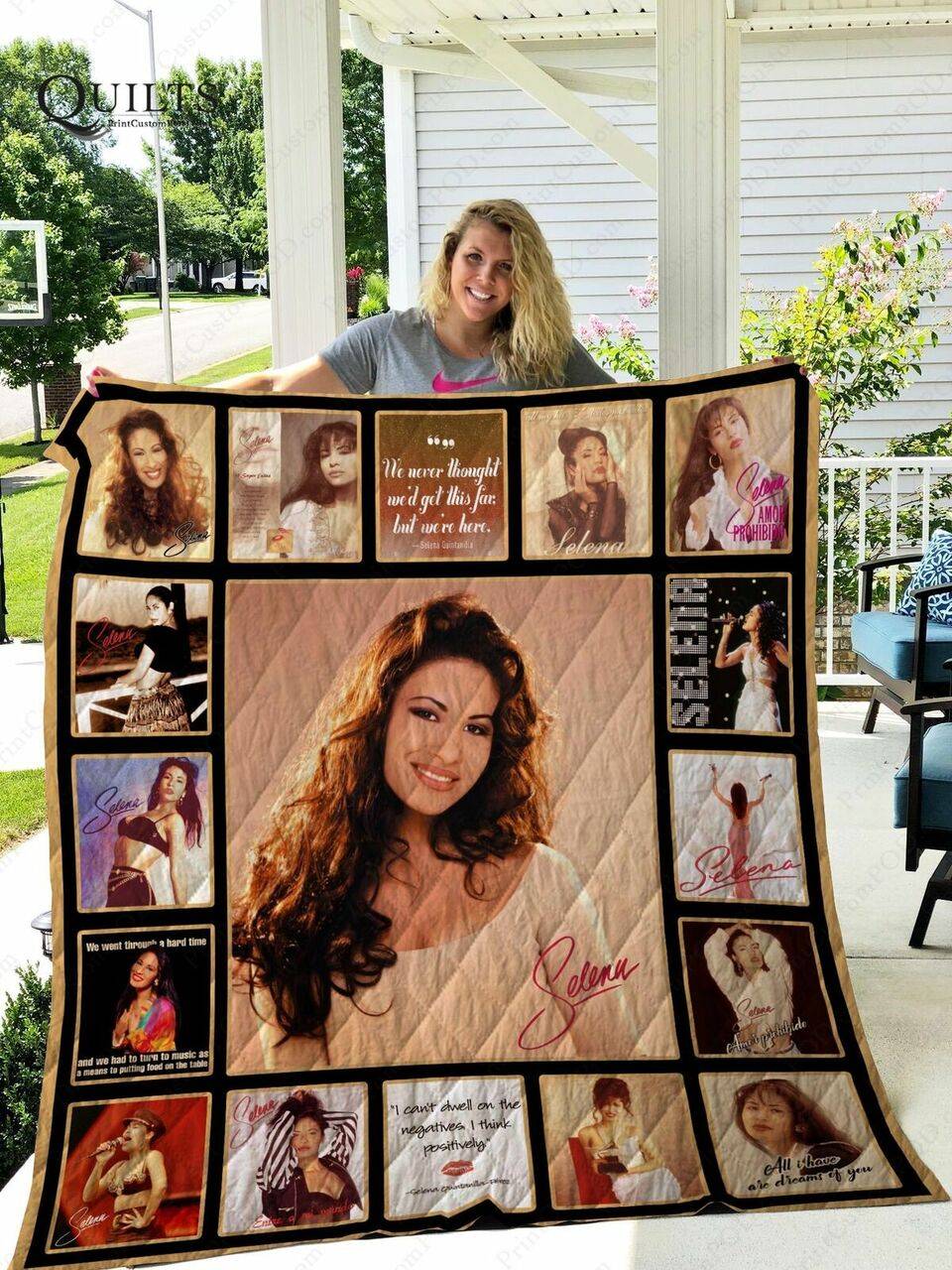 Selena Quintanilla Quilt Blanket For Fans Birthday Christmas Thanksgiving and Home Decor