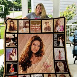 Selena Quintanilla Quilt Blanket For Fans Birthday Christmas Thanksgiving and Home Decor