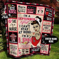 September Lpn Girl Personalized Quilt Blanket Bbb040635Sm and Home Decor