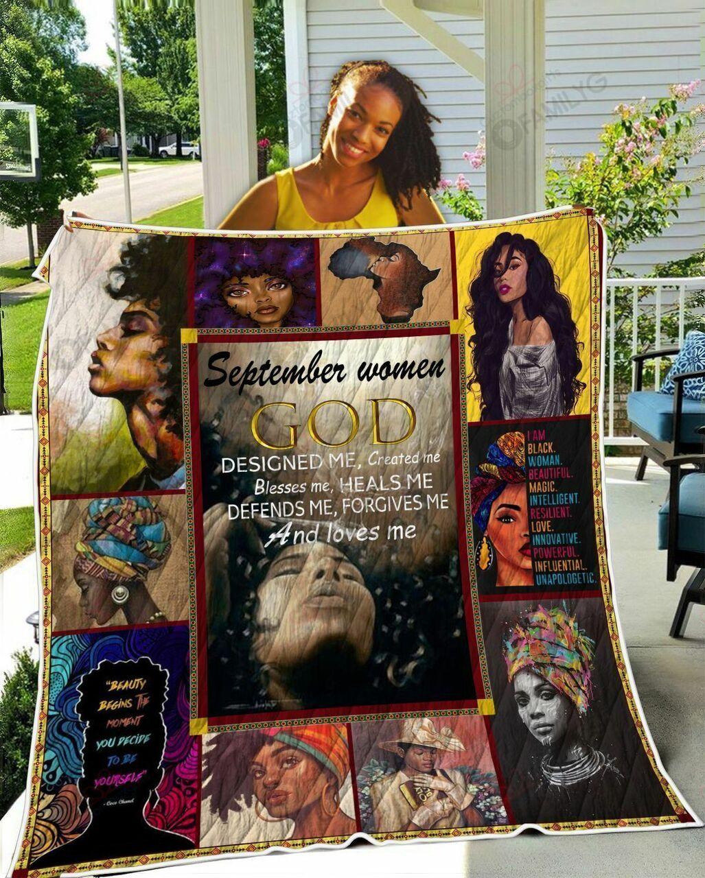 September Women GOD Designed Me TH2309368CL Quilt Blanket and Home Decor