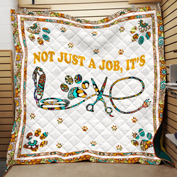 Sewing Not Just A Job Is Love Quilt Blanket Great Customized Blanket Gifts For Birthday Christmas Thanksgiving and Home Decor