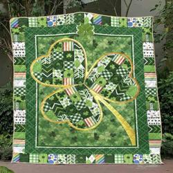 Shamrock Lucky Clt150659 Quilt Blanket and Home Decor