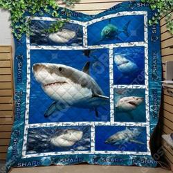 Shark Art Quilt Tdhsl and Home Decor