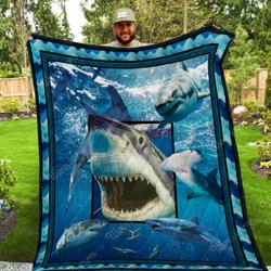 Shark Ocean Quilt Pb90 and Home Decor