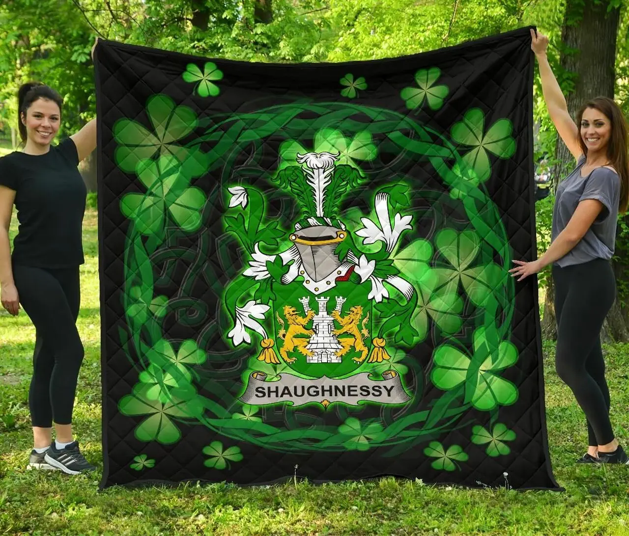 Shaughnessy Or OShaughnessy Ireland Irish Celtic Shamrock Knot Circle JFJ12472 3D Customized Quilt 2707 and Home Decor