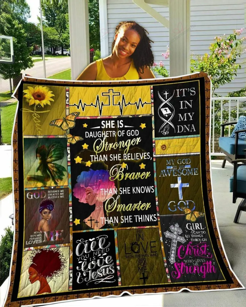 She Is Stronger Braver Smarter TH2309377CL Quilt Blanket and Home Decor