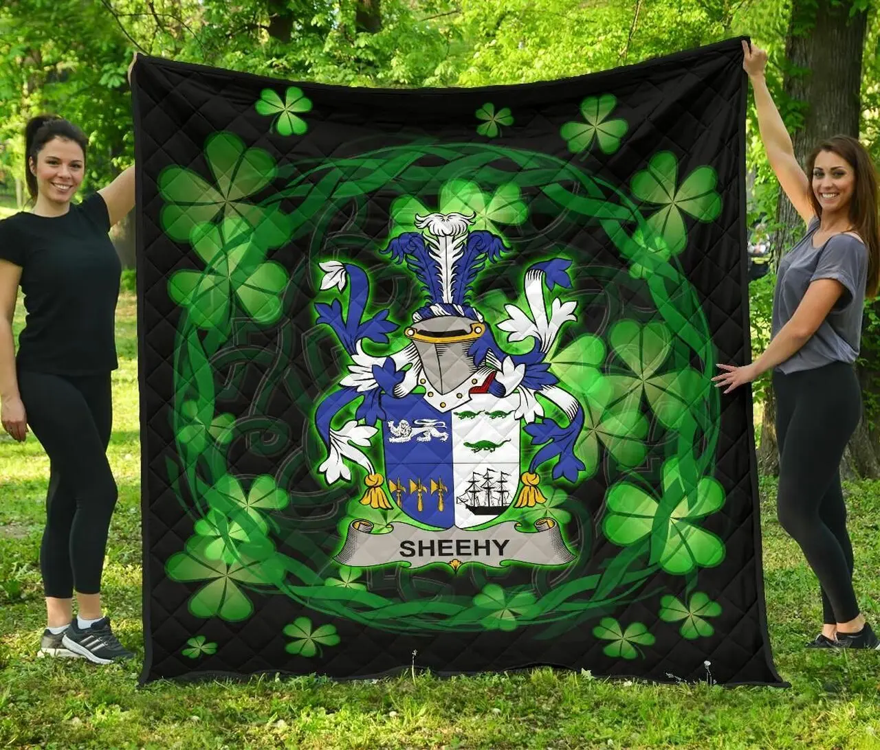 Sheehy Or Mcsheehy Ireland Irish Celtic Shamrock Knot Circle JFJ12495 3D Customized Quilt 2707 and Home Decor